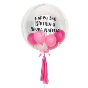 Helium Deco Bubble Balloon - Fuchsia, Bubblegum