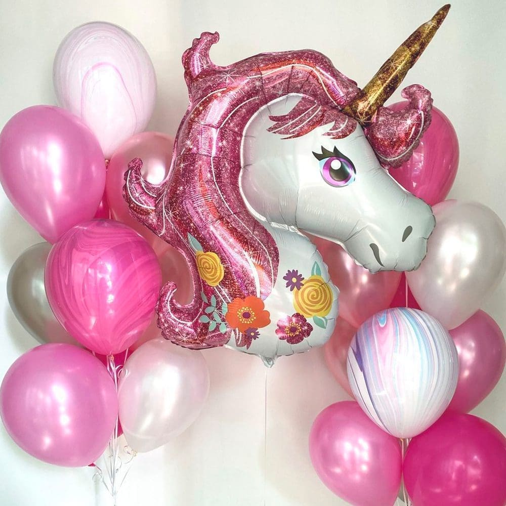 Ultimate Unicorn Helium Balloon Bouquet - Magical Pink