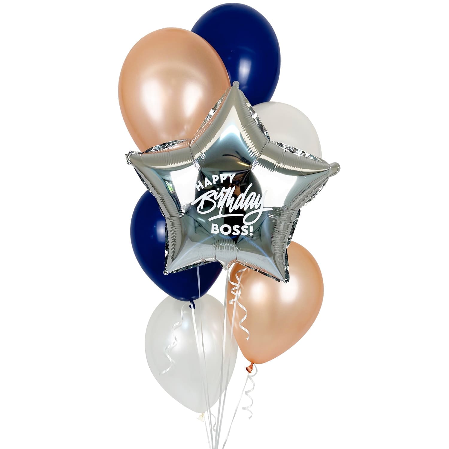Silver Metallic Helium Love Shape & Balloon Bunch