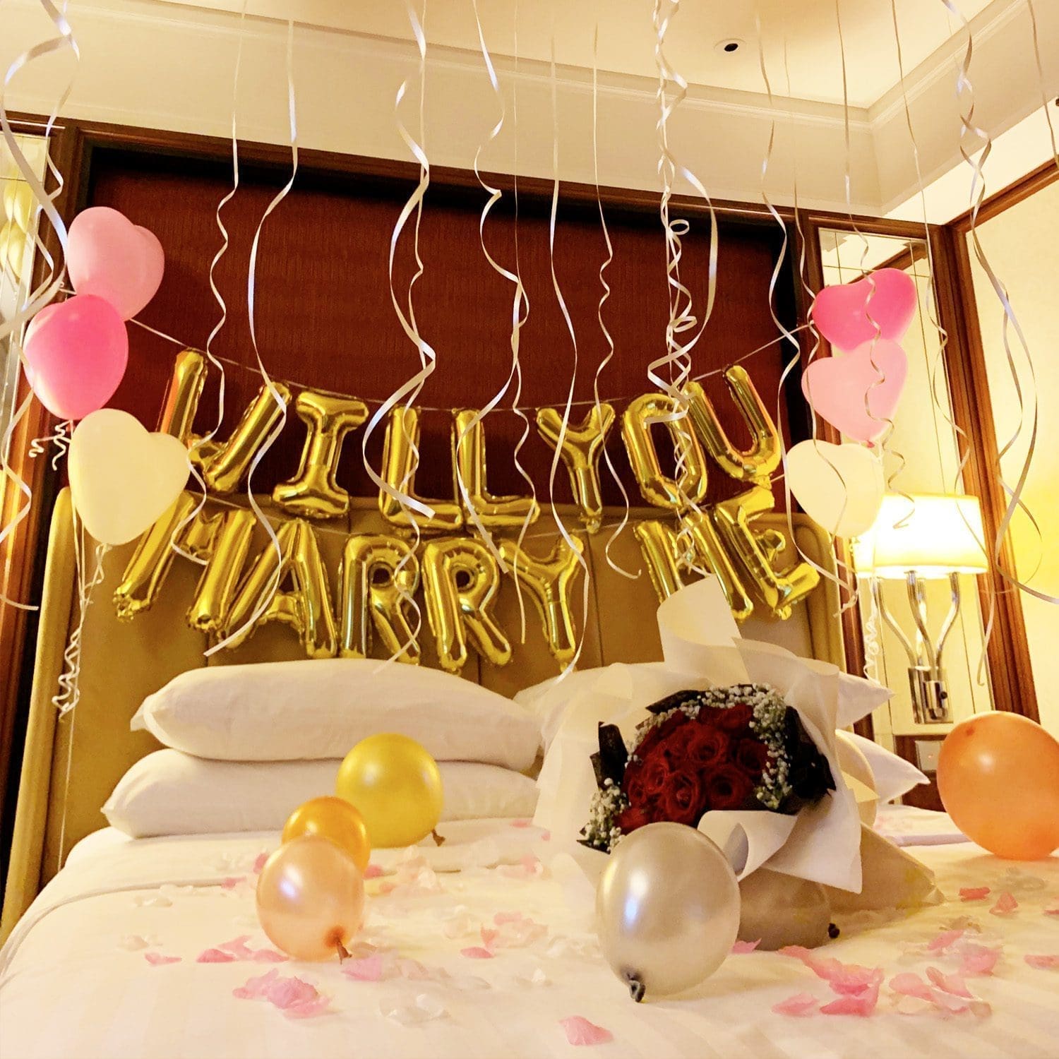 Surprise Proposal Hotel Room Decoration