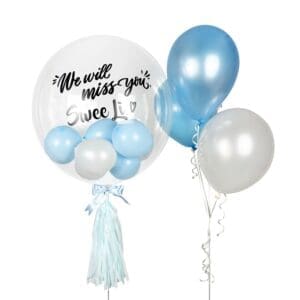 Pastel Blue Helium Bubble Balloon Bouquet