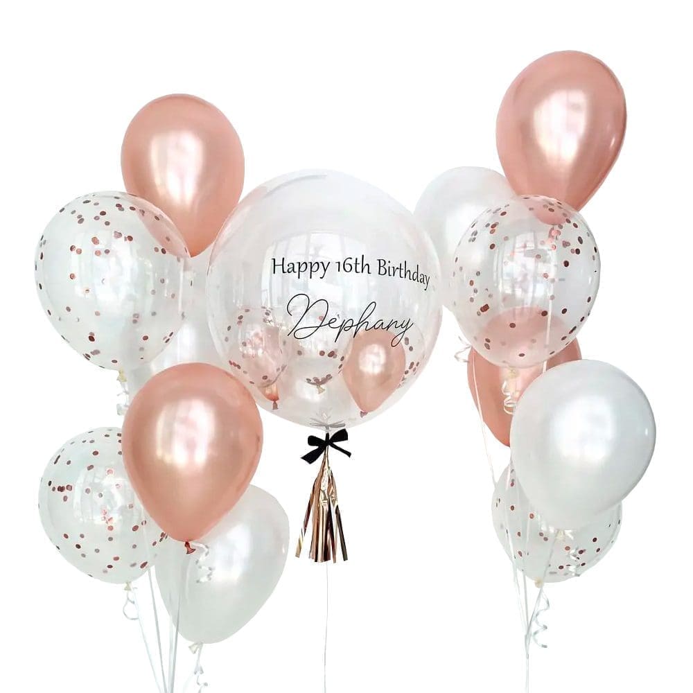 Ultimate Rose Gold Bubble Balloon Bouquet