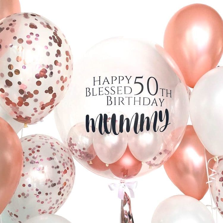 Ultimate Rose Gold Helium Balloon Bouquet