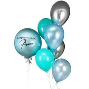 Premium Orbz Deluxe Helium Balloon Bouquet - Mint Blue