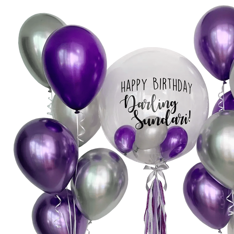 Ultimate Helium Balloon Bouquet - Purple Chrome