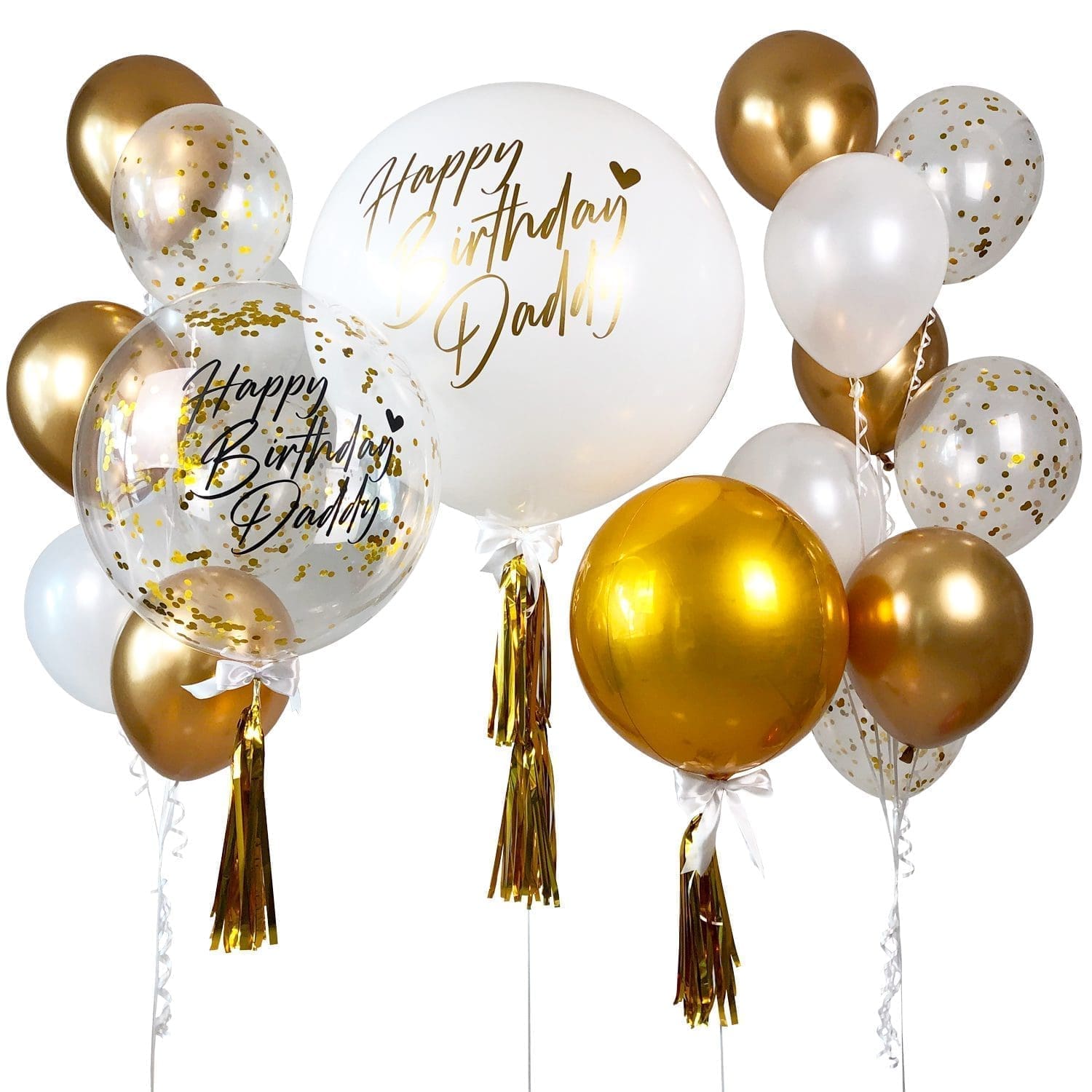 Extravagant Helium Balloon Bouquet - Gold