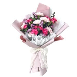 Elsie Pink Carnations Flower Bouquet