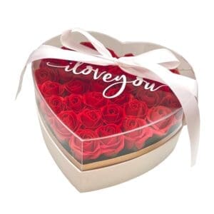 Amour Flower Box Soap Roses Red