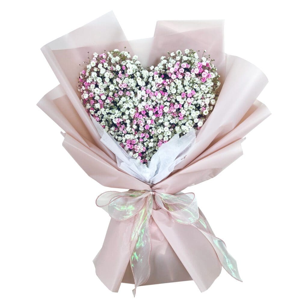 Heart-Shape-Babys-Breath-Flower-Bouquet-Party-Perfect