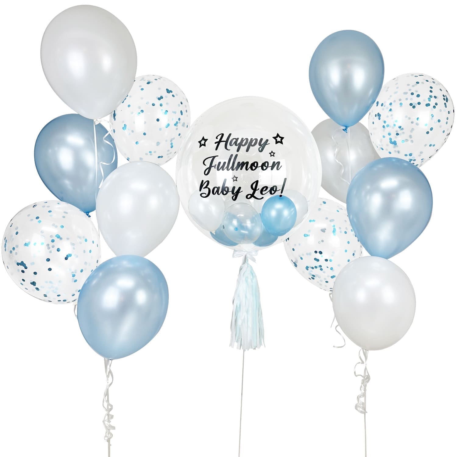 Satin Blue Helium Balloon Bunch