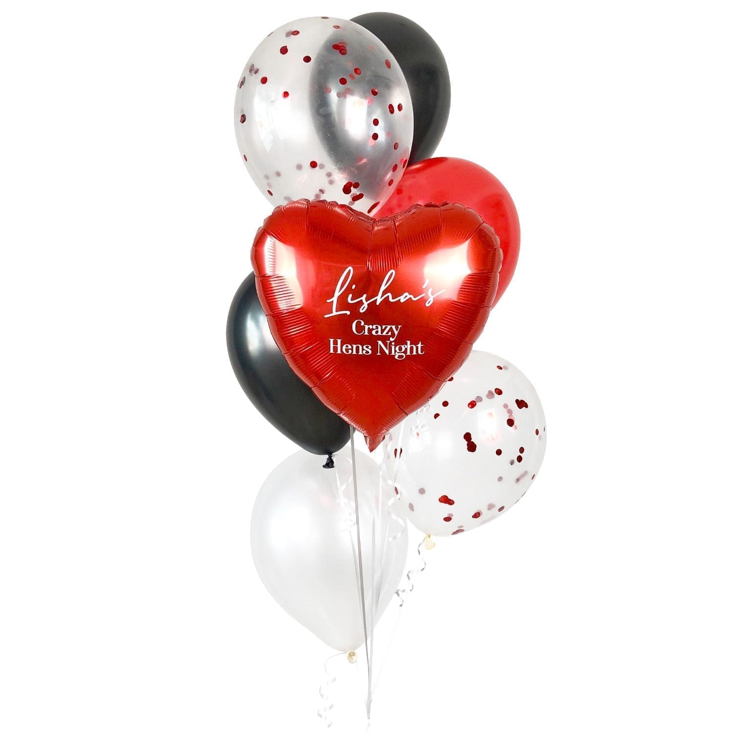 Red Love Heart Helium Balloon Bunch