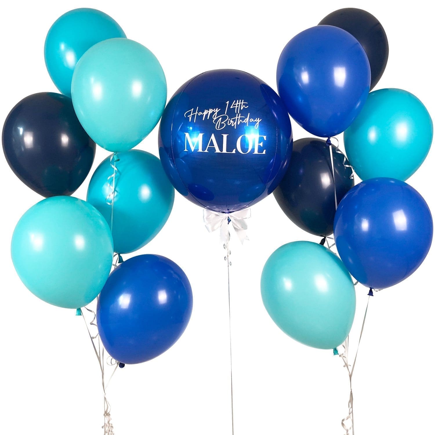 Ultimate Blue Orbz Helium Balloon Bouquet