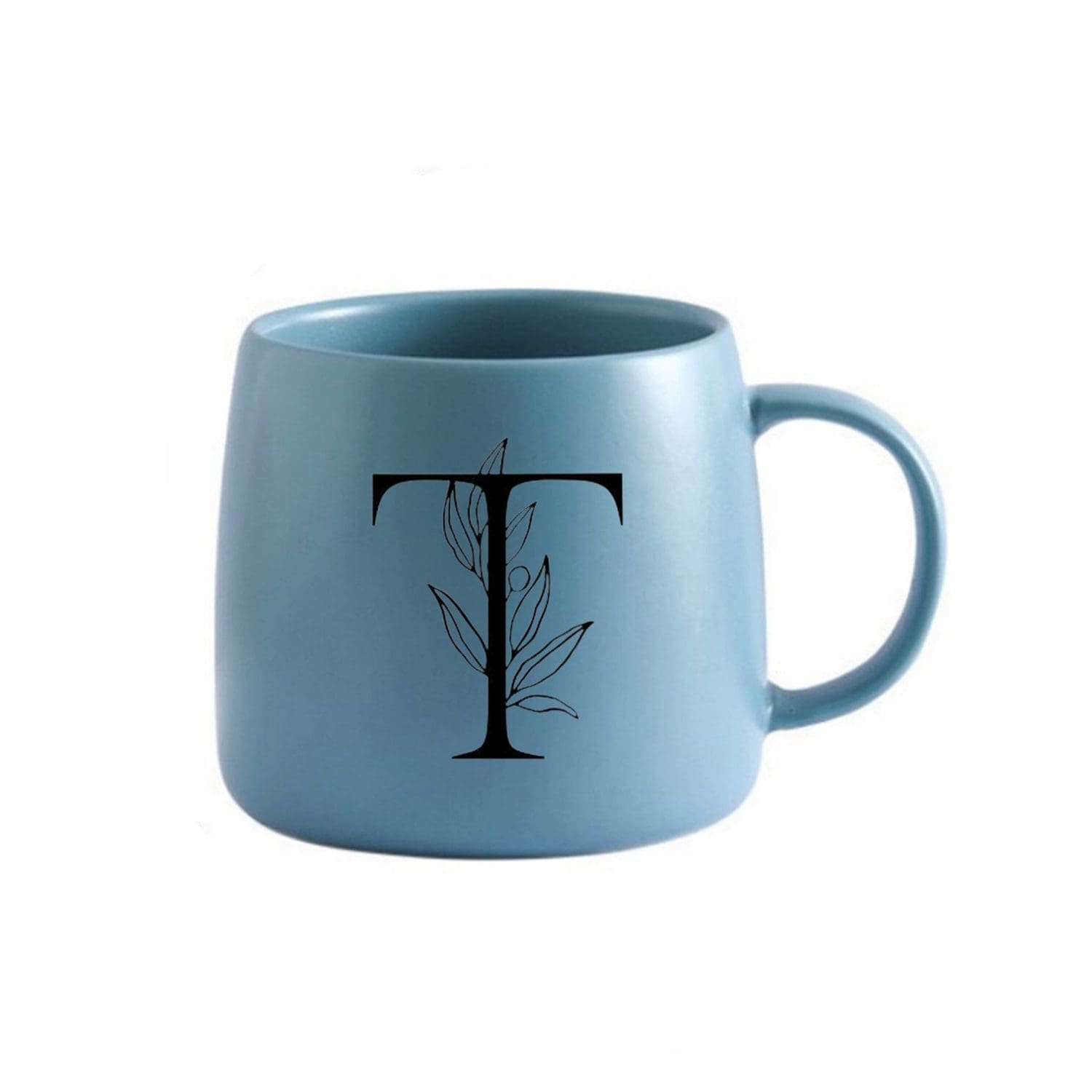 Personalised Mug - Steel Blue - Simple Letter