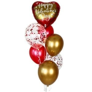 Red & Gold Valentine's Day Balloons