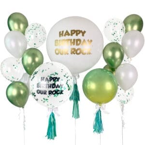 Extravagant Chrome Lime Green Helium Balloon Bouquet