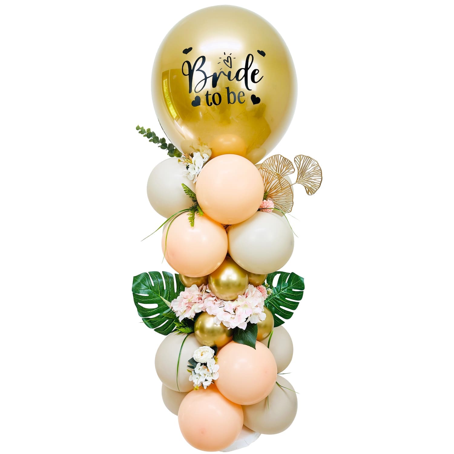 Deluxe Personalised Tabletop Balloon Column - Bride To Be