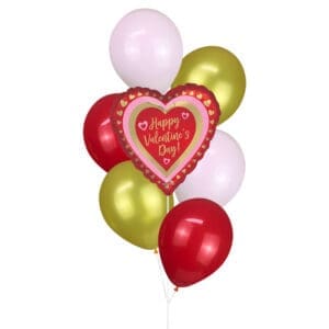 Golden Hearts Valentine's Day Helium Balloon Bouquet