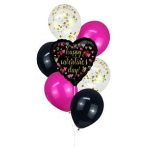 Sketchy Hearts Valentine's Day Helium Balloon Bouquet